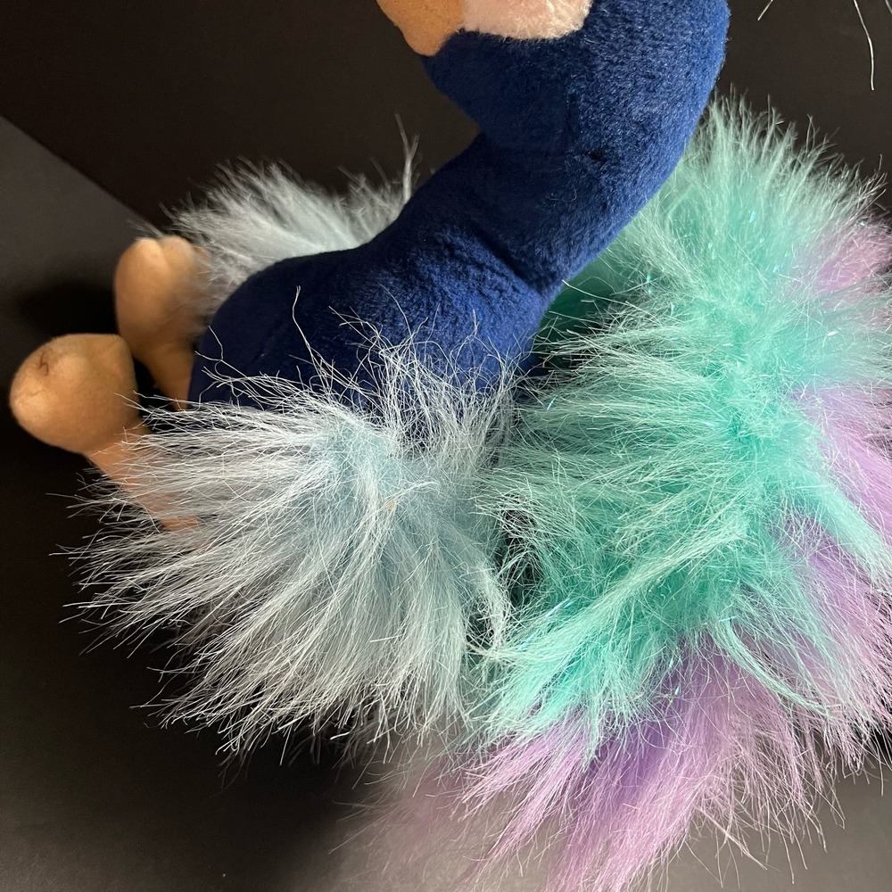 Aurora Luxe Boutique 12" Mora Peacock Bird Stuffed Animal Plush Glittery Fluffy - Picture 4 of 11
